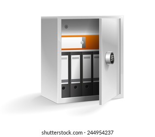 Iron safe isolated on white background (vector) 