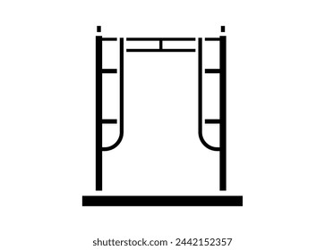 Iron scaffolding. Simple illustration in black and white.