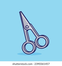 Tijeras de hierro simple cartografía ilustración vectorial herramienta de carpintería icono aislado