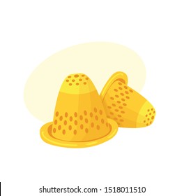 iron sewing thimble vector illustration