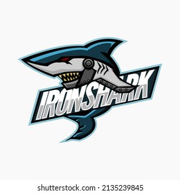 Iron Shark Mascot Logo for Gaming Team