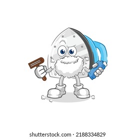 the iron shave facial hair vector. cartoon character