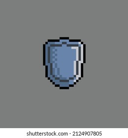 iron shield in pixel art style