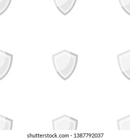 Iron shield seamless pattern. Steel, guard protection background. Cartoon style vector illustration for game elements.