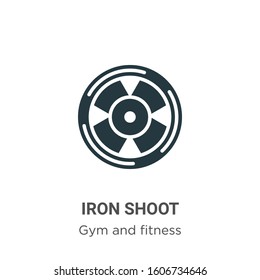 Iron shoot glyph icon vector on white background. Flat vector iron shoot icon symbol sign from modern gym and fitness collection for mobile concept and web apps design.