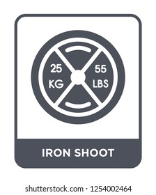 iron shoot icon vector on white background, iron shoot trendy filled icons from Gym and fitness collection, iron shoot simple element illustration