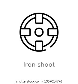 iron shoot vector line icon. Simple element illustration. iron shoot outline icon from gym and fitness concept. Can be used for web and mobile