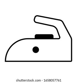 Iron Side Outline With one Dot  icon illustration laundry icon eps10