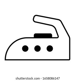 Iron Side Outline With Three Dots high  temperatur icon illustration laundry icon eps10