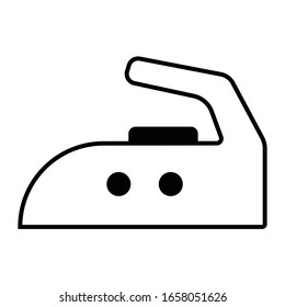 Iron Side Outline With Two Dots  icon illustration laundry icon eps10