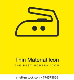 Iron side outline with two dots bright yellow material minimal icon or logo design