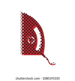 Iron sign. Vector. Brown icon with shifted black circle pattern as duplicate at white background. Isolated.