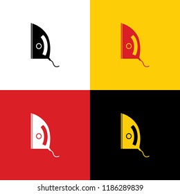 Iron sign. Vector. Icons of german flag on corresponding colors as background.