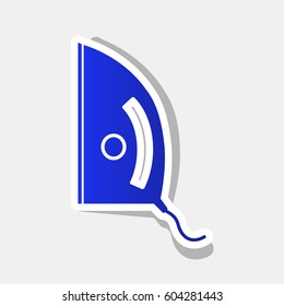 Iron sign. Vector. New year bluish icon with outside stroke and gray shadow on light gray background.