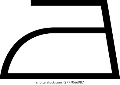 An iron silhouette symbol. Allowed to iron without restrictions. The fabric can withstand heat and contact with the iron's soleplate. Information on the garment label. Warning symbol.