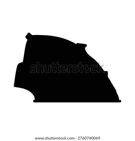 Iron silhouette vector flat design on white background.
