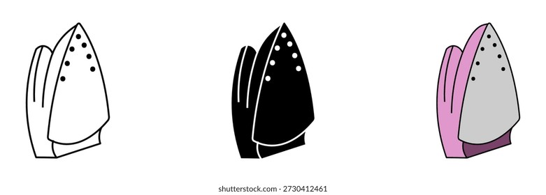Iron simple set icon on white background