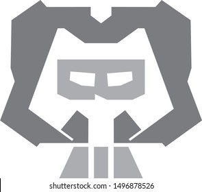 iron skull in a vector