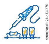 iron solder soldering doodle icon sketch vector. iron solder soldering sign. isolated symbol illustration