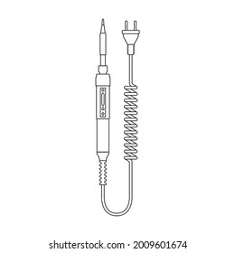 Eisensolder-Vektorsymbol. Vektorgrafik-Löten auf weißem Hintergrund. Einziger Umrisssymbol für Eisensolder.