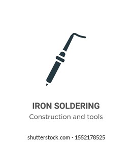 Iron soldering vector icon on white background. Flat vector iron soldering icon symbol sign from modern construction and tools collection for mobile concept and web apps design.