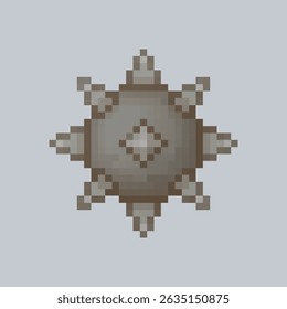 iron spiked ball weapon in pixel art style