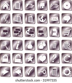 Iron squared web buttons and icons