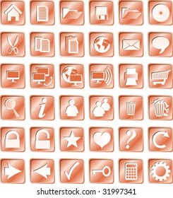 Iron squared web buttons and icons