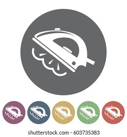 Iron steam icon.Vector illustration
