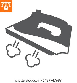 Iron steam solid icon, glyph style icon for web site or mobile app, home appliances and household, flatiron vector icon, simple vector illustration, vector graphics.