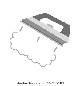 Iron with steam. White background. Vector illustration. EPS 10.