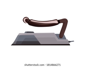 Iron steamer. Smoothing iron. Vector iron. Ironing electric household appliance. Steamer for laundry housework