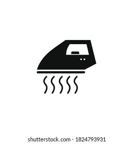 Iron steaming icon for your website, logo, app, UI, product print. Steaming concept flat Silhouette vector illustration icon