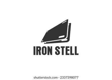 Iron steel plate industry logo fabrication metal plate sicon symbol