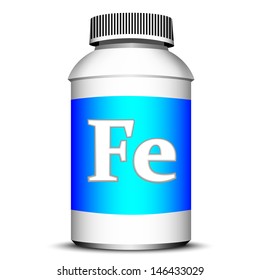 Iron supplements bottle 