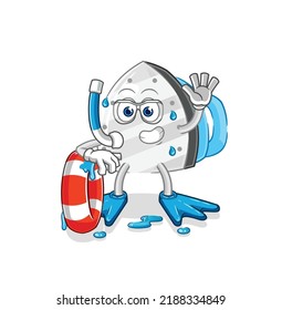 the iron swimmer with buoy mascot. cartoon vector