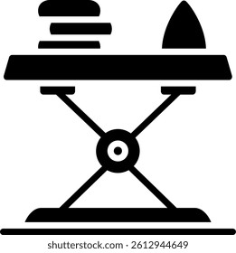 Iron Table Glyph Icon Vector Design