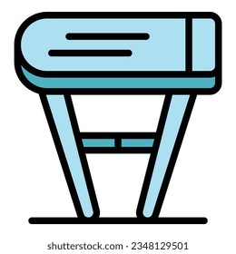 Vector de contorno de icono de tabla de hierro. Electrodomésticos. Color plano de la placa limpia