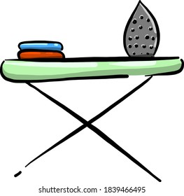 Eisen mit Tisch, Illustration, Vektorgrafik auf weißem Hintergrund