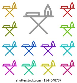 Iron table multi color icon. Simple thin line, outline vector of laundry icons for ui and ux, website or mobile application