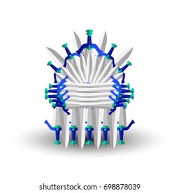 Iron throne for computer games design. Vector illustration in flat style