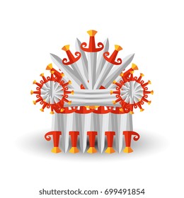 Iron throne for computer games design. Vector illustration in flat style