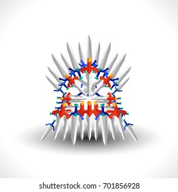 Iron throne for computer games design. Vector illustration in flat style