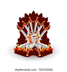 Iron throne for computer games design. Vector illustration in flat style