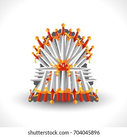Iron throne for computer games design. Vector illustration in flat style