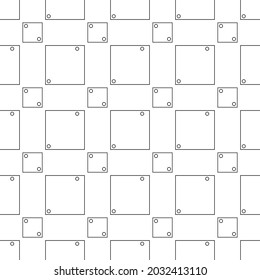 Baldosas y pernos de hierro. Placas de hierro dibujadas por vectores.