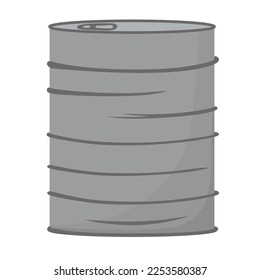 An iron tin can. Vector stock illustration. Isolated on a white background. An oil barrel.