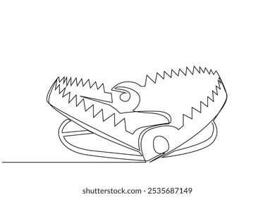 iron trap object one line art design vector