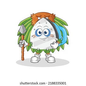 the iron tribal man mascot. cartoon vector