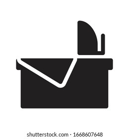 icono plano de glifo vectorial de hierro 
